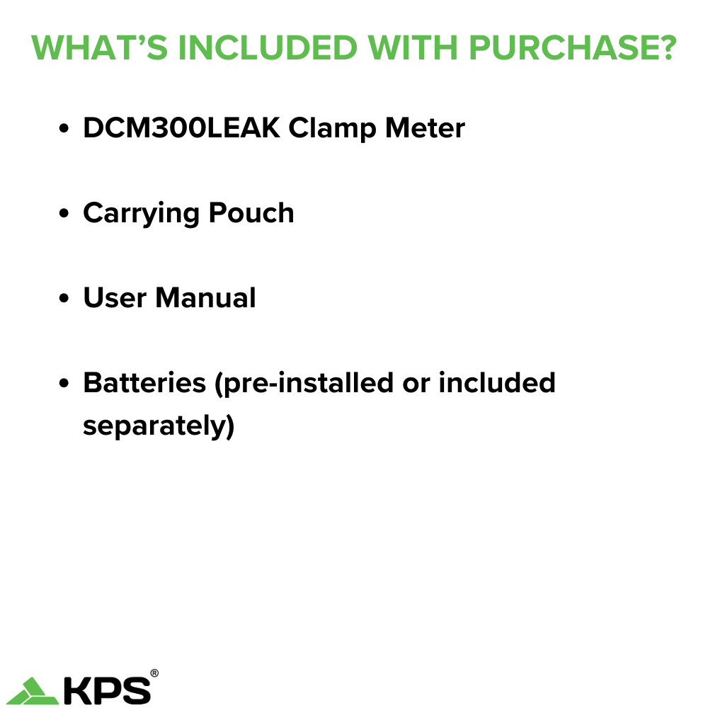 KPS DCM300LEAK TRMS Leakage Clamp Meter