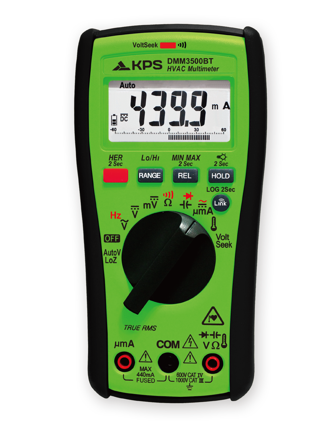 Multimètre numérique KPS DMM3500T TRMS pour applications CVC