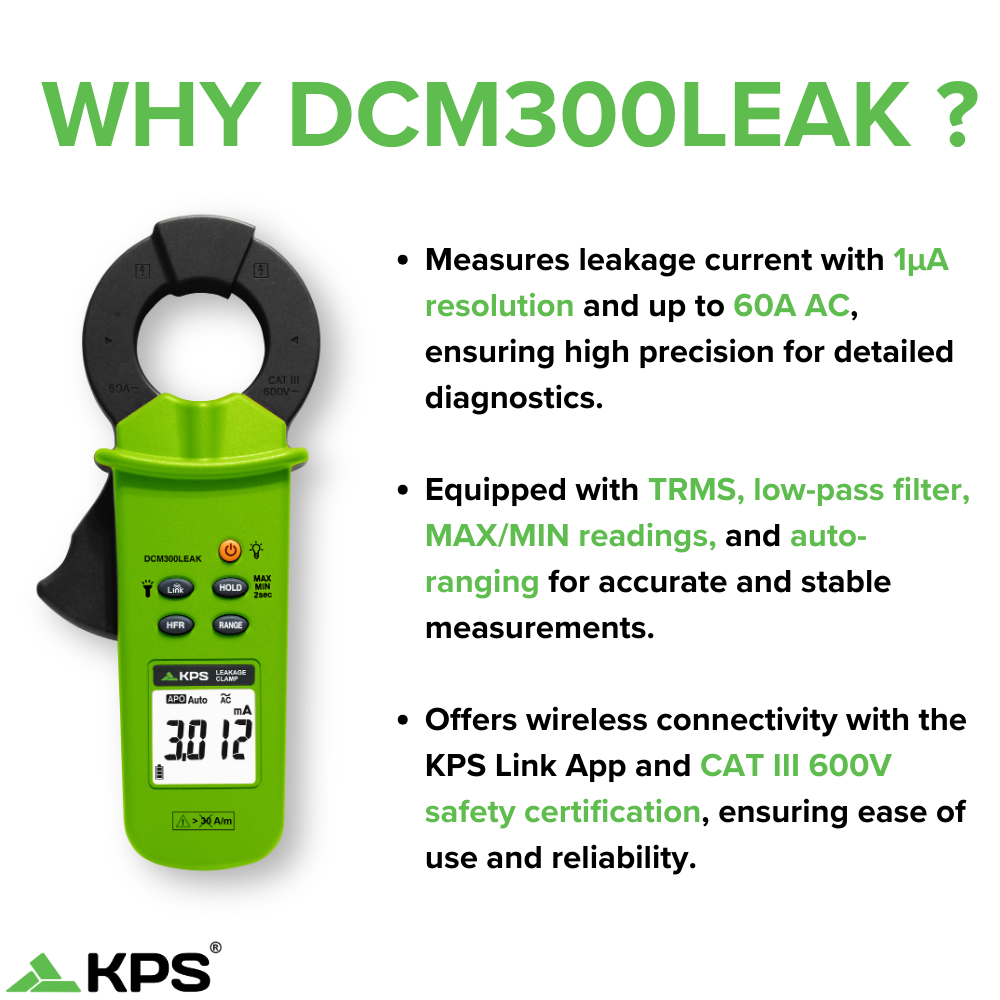 KPS DCM300LEAK TRMS Leakage Clamp Meter