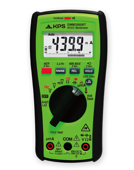 Multimètre numérique KPS DMM3500T TRMS pour applications CVC