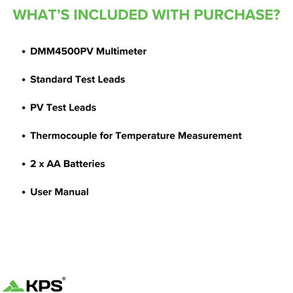 Multimètre numérique KPS DMM4500PV TRMS pour applications solaires avec KPS Link