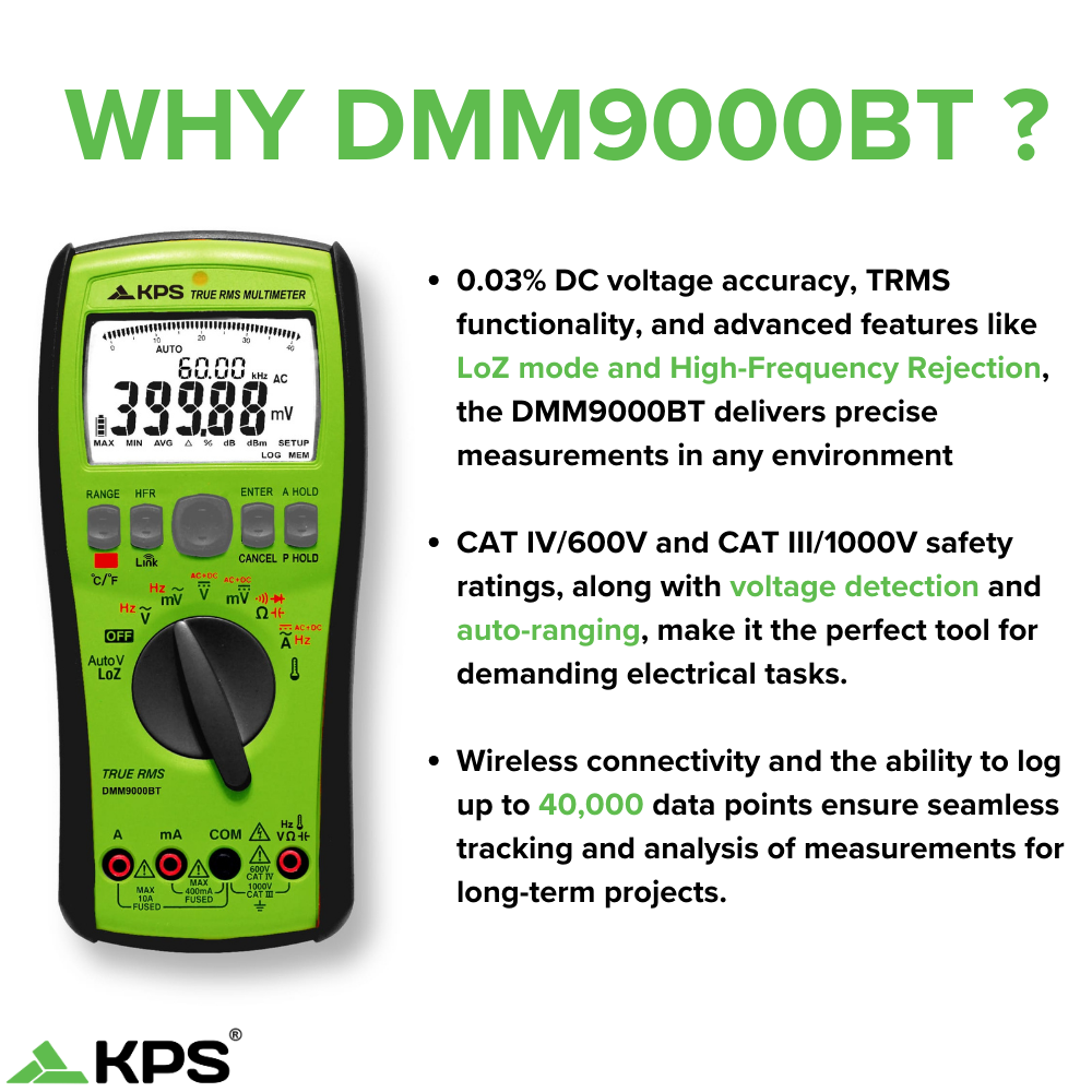 KPS DMM9000BT Multimètre d'enregistrement True RMS de haute précision