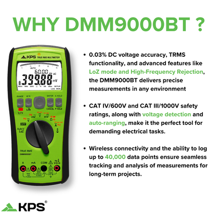 KPS DMM9000BT Multimètre d'enregistrement True RMS de haute précision