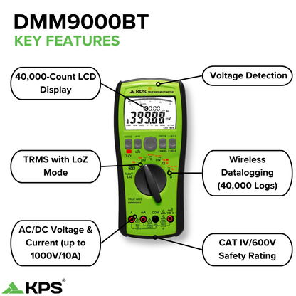 KPS DMM9000BT Multimètre d'enregistrement True RMS de haute précision