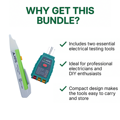 KPS Electrical Safety Starter Kit – DT10 Voltage Detector & CC810 GFCI Socket Tester