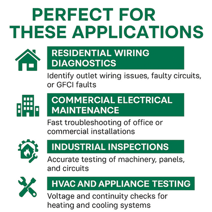 KPS Essential Electrical Tester Bundle – Includes Digital Multimeter, Non-Contact Voltage Detectors, and Socket Tester