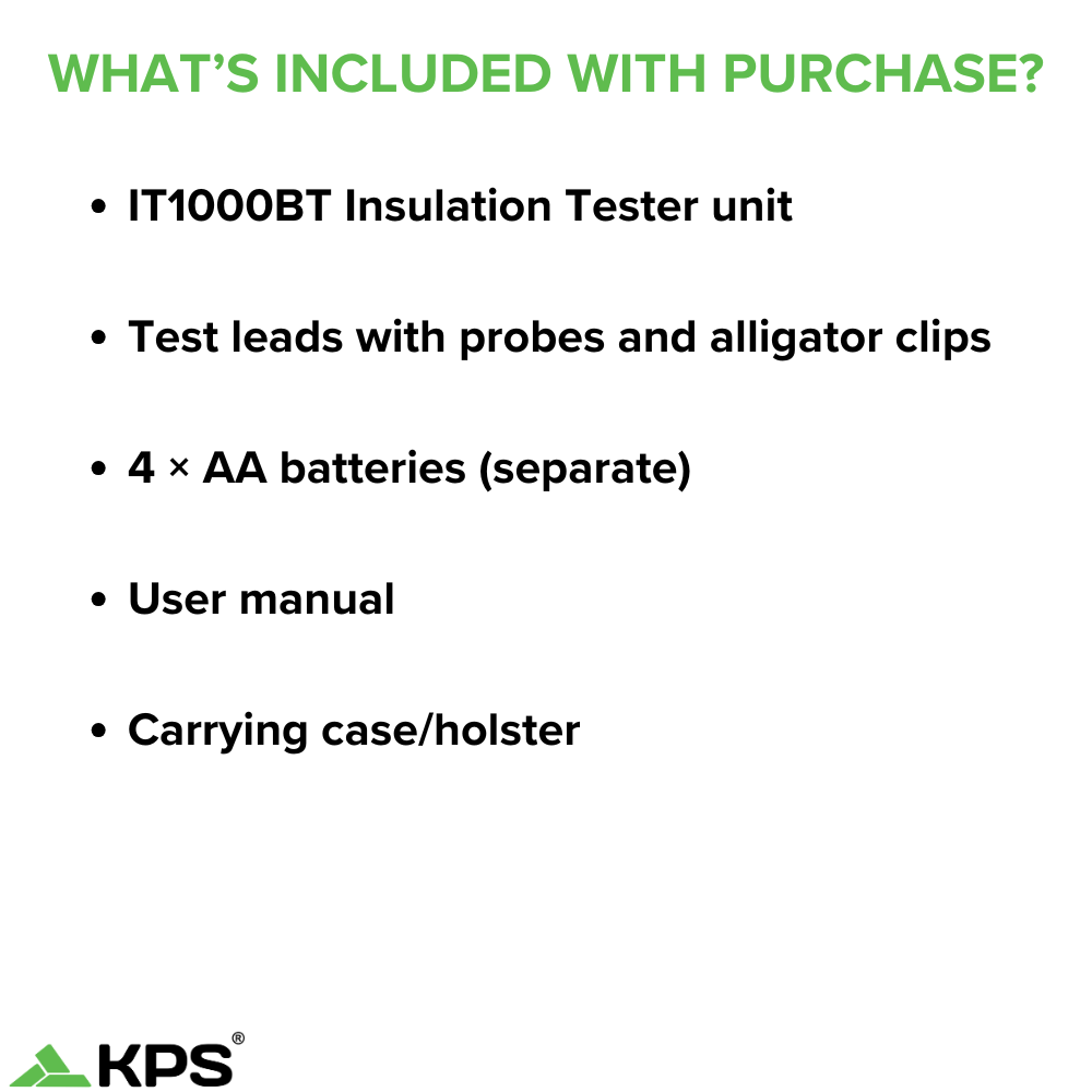 KPS IT1000BT Insulation Tester with Bluetooth