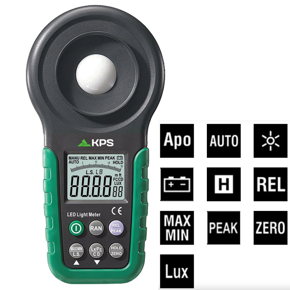Medidor de luz digital KPS LX30LED