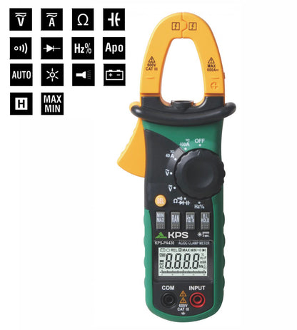 KPS PA430 MINI Pinza amperimétrica digital para tensión y corriente CA/CC