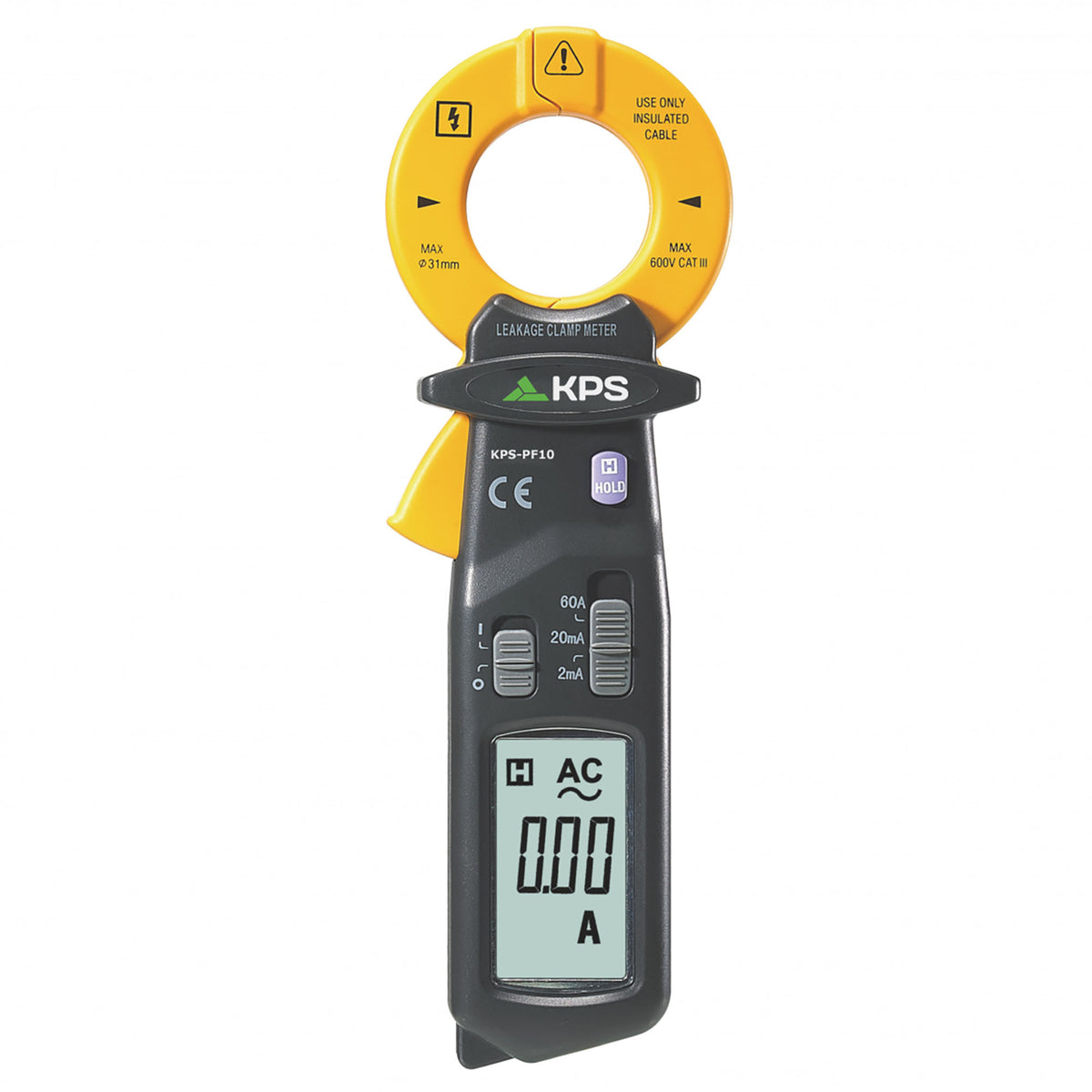 KPS PF10 Leakage Clamp Meter 2000 counts, AC 600A, 2000 counts