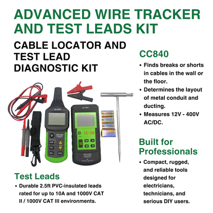 KPS CC840 Advanced Wire Tracer Kit – with PT15 10A Test Leads